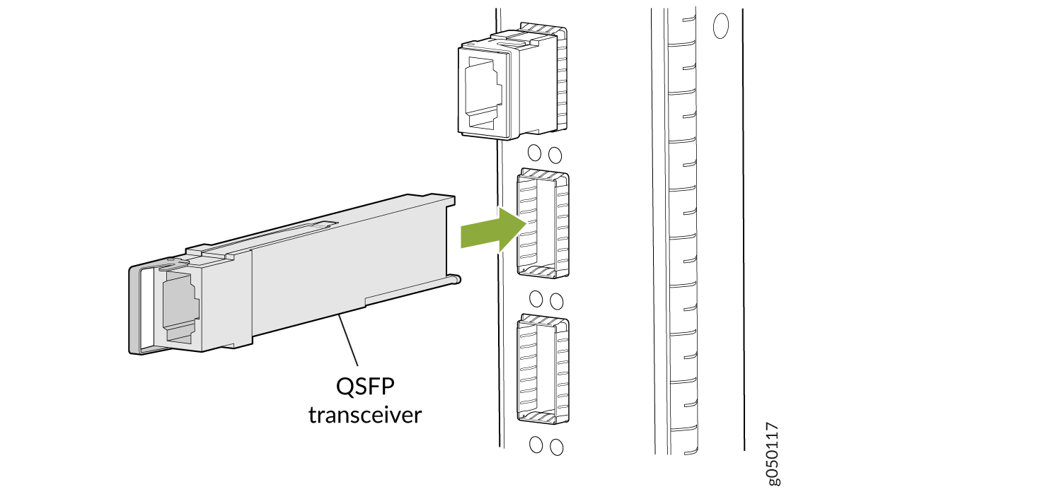 Installing a QSFP+ Transceiver—Vertical Orientation