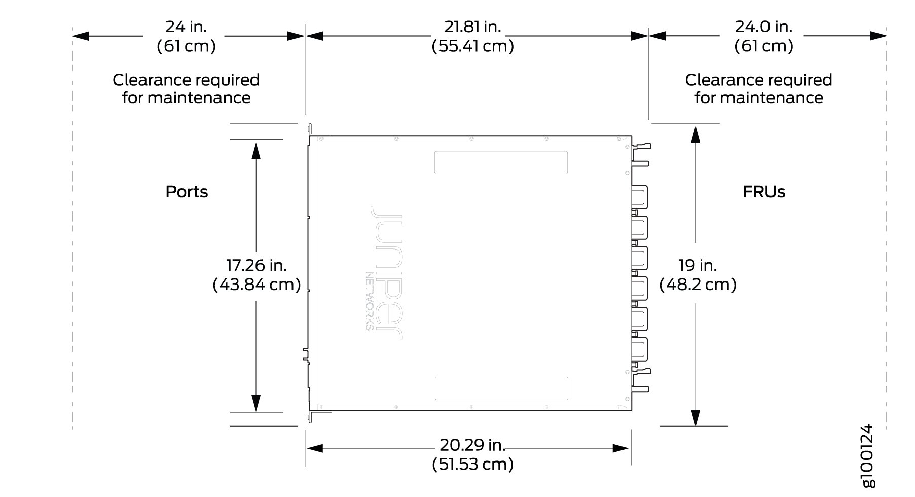 Clearance Requirements for Airflow and Hardware Maintenance for ACX5448 and ACX5448-D Routers