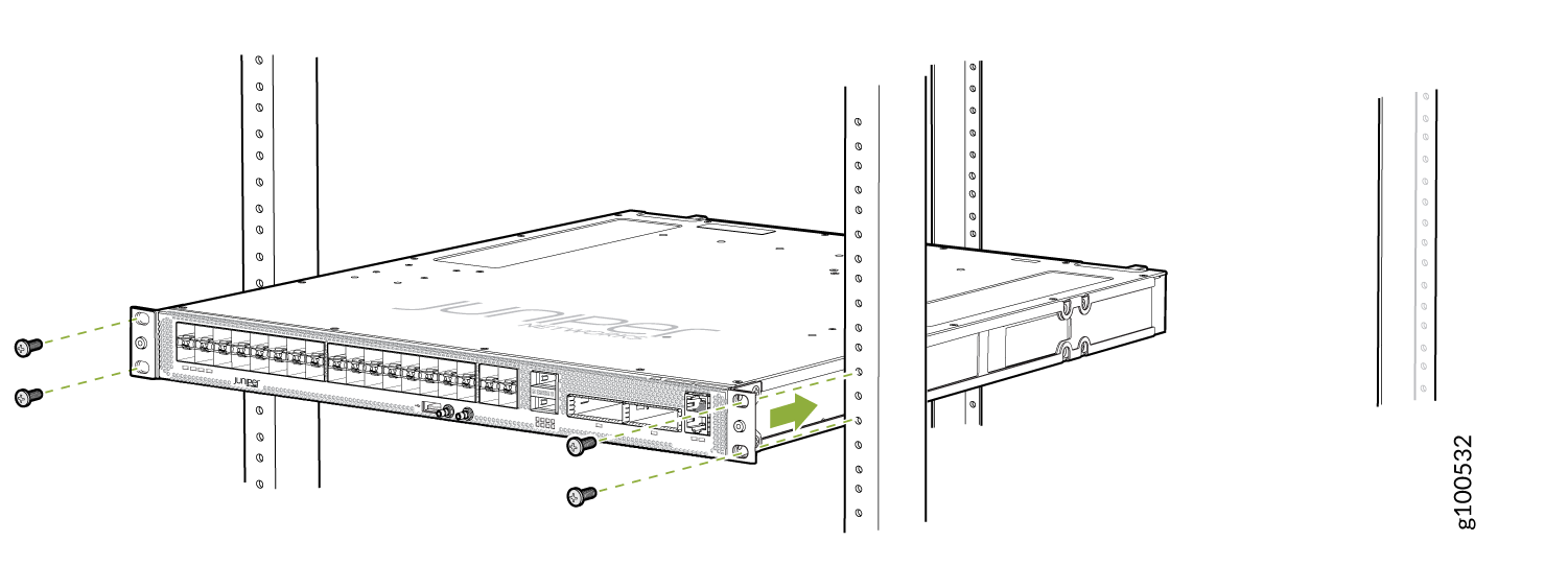 Install the ACX5448-D Router in a Four-Post Rack