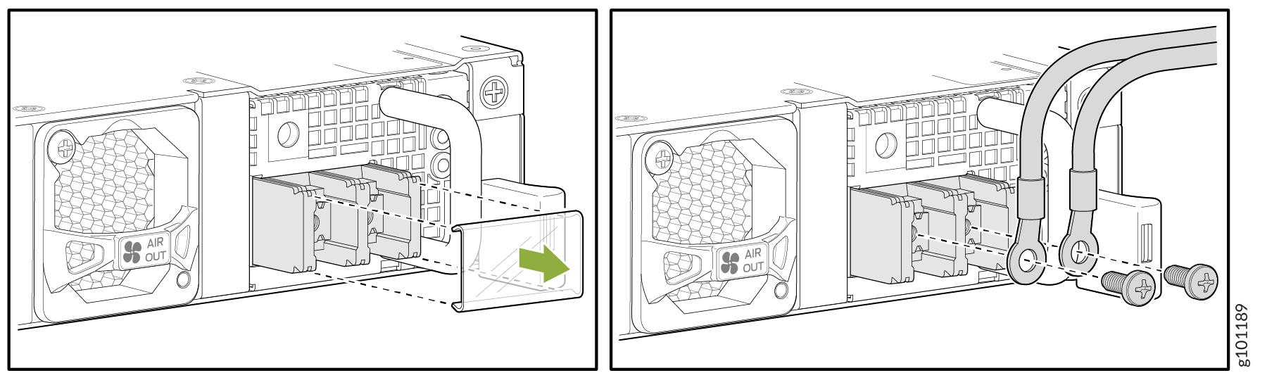 Connect DC Power Cable to an ACX7100-32C Router