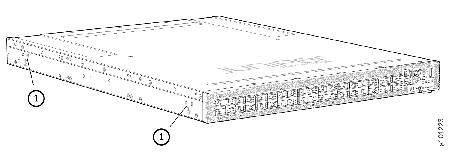 Grounding Points on the ACX7100-32C Router