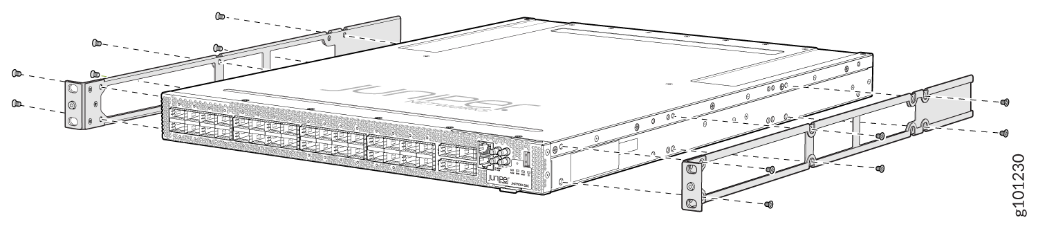 Install the Mounting Rails on an ACX7100-32C Router
