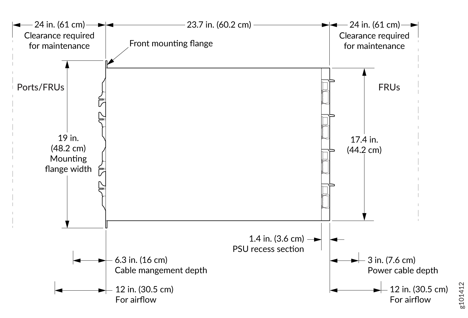 Clearance Requirements for Hardware Maintenance of ACX7509 Routers