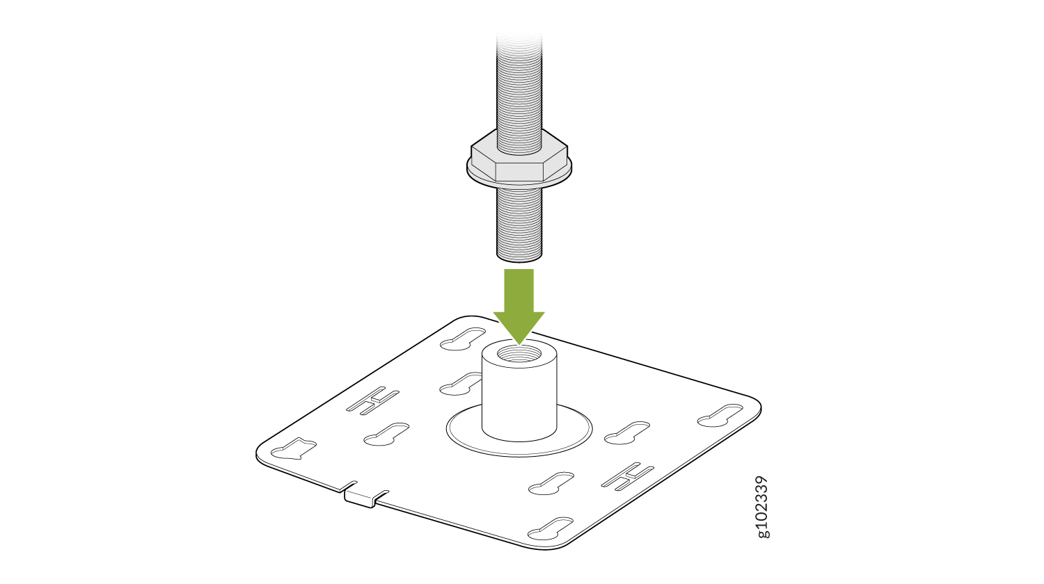 Attach the APBR-M16 Bracket to a 16-mm Threaded Rod