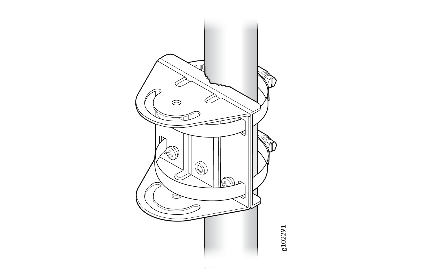 Attach the APOUTBR-ART2 Mounting Bracket 1 to a Pole