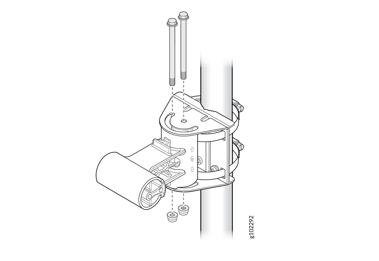 Attach the APOUTBR-ART2 Mounting Bracket 2 to the Mounting Bracket 1