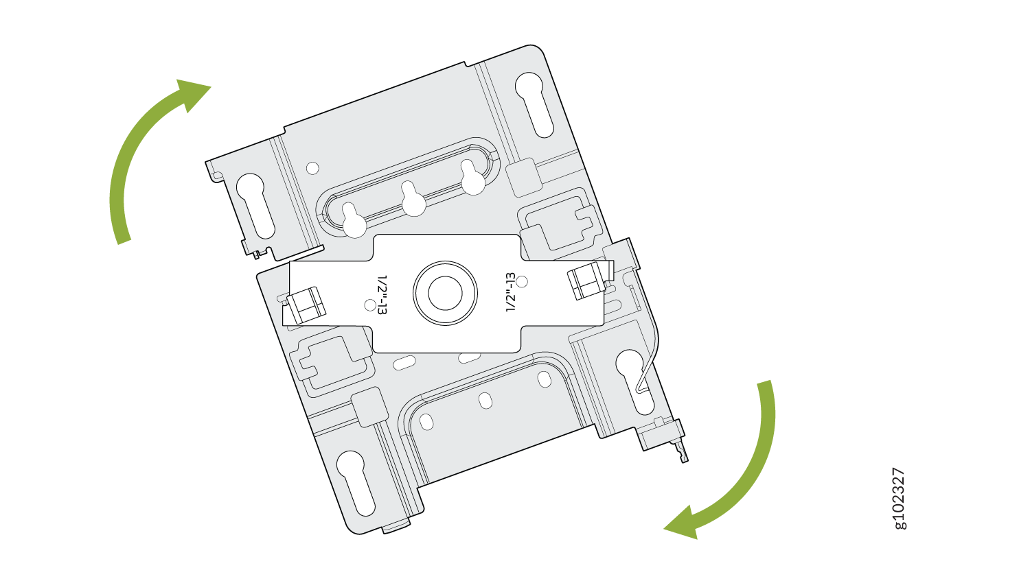 Attach the APBR-ADP-M16 Bracket Adapter to the APBR-U Mounting Bracket