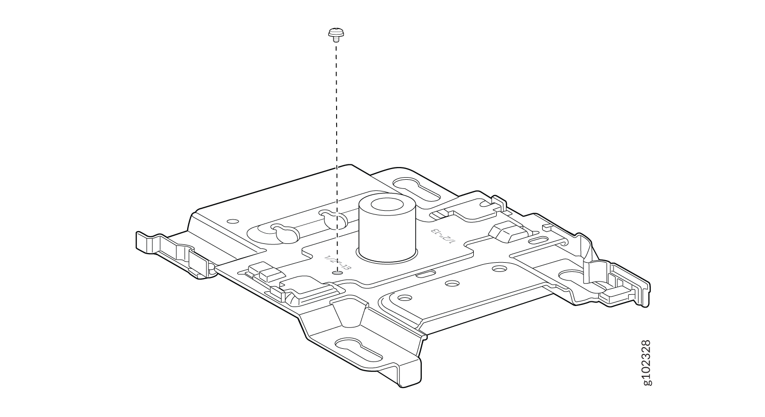 Secure the APBR-ADP-M16 Bracket Adapter to the APBR-U Mounting Bracket