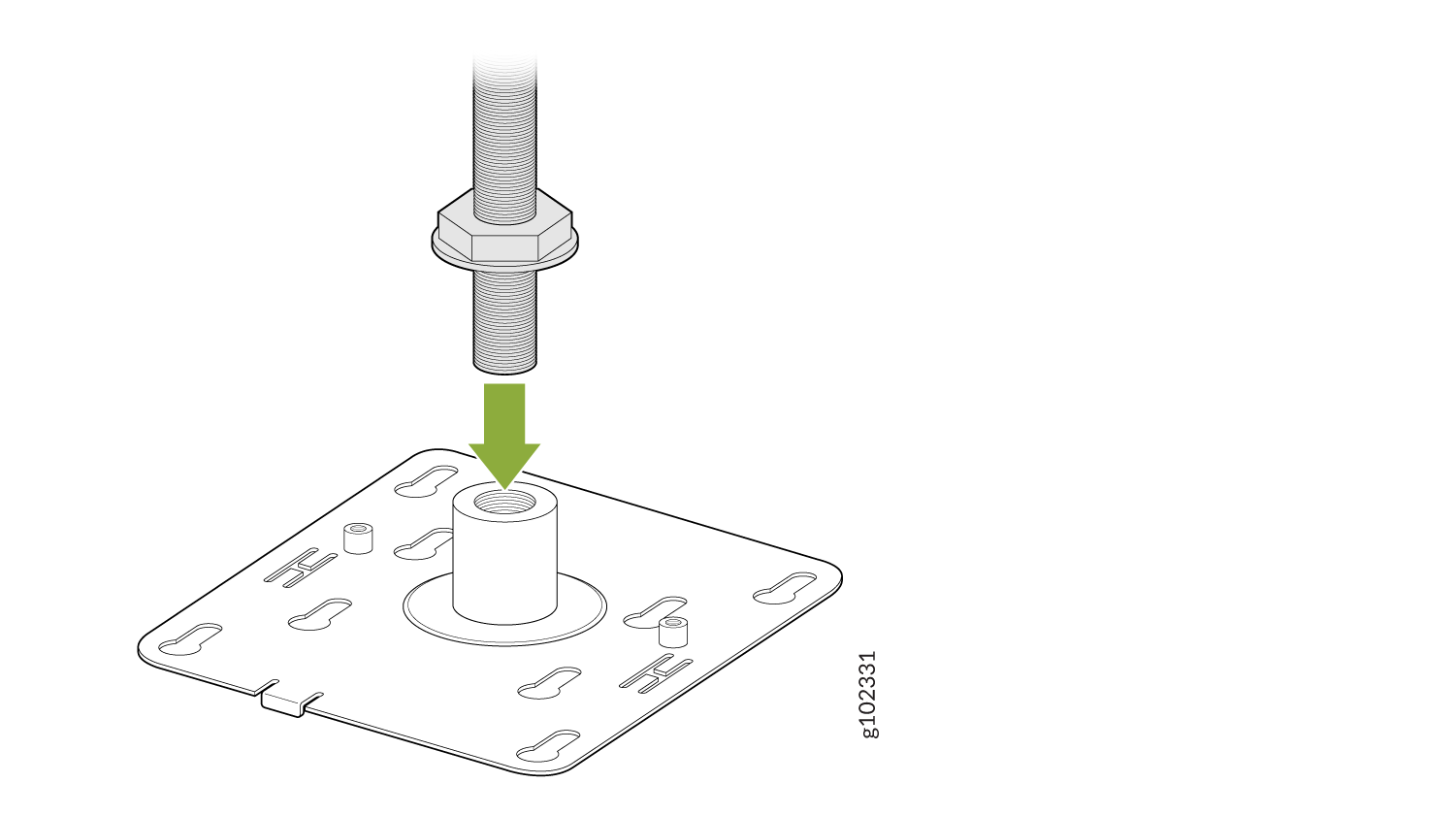 Attach the APBR-T58 Bracket to a 5/8-in. Threaded Rod