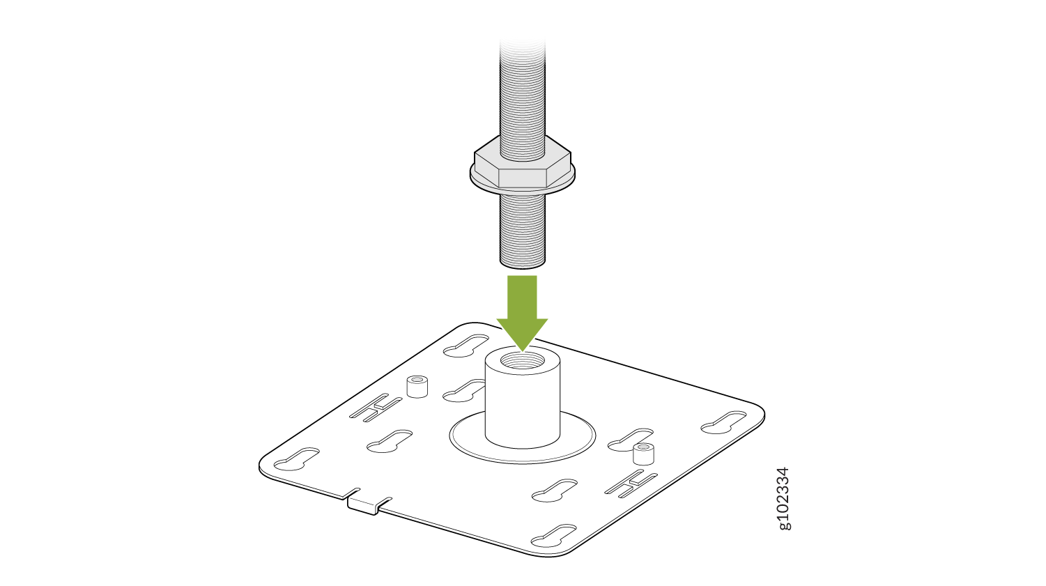 Attach the APBR-M16 Bracket to a 16-mm Threaded Rod