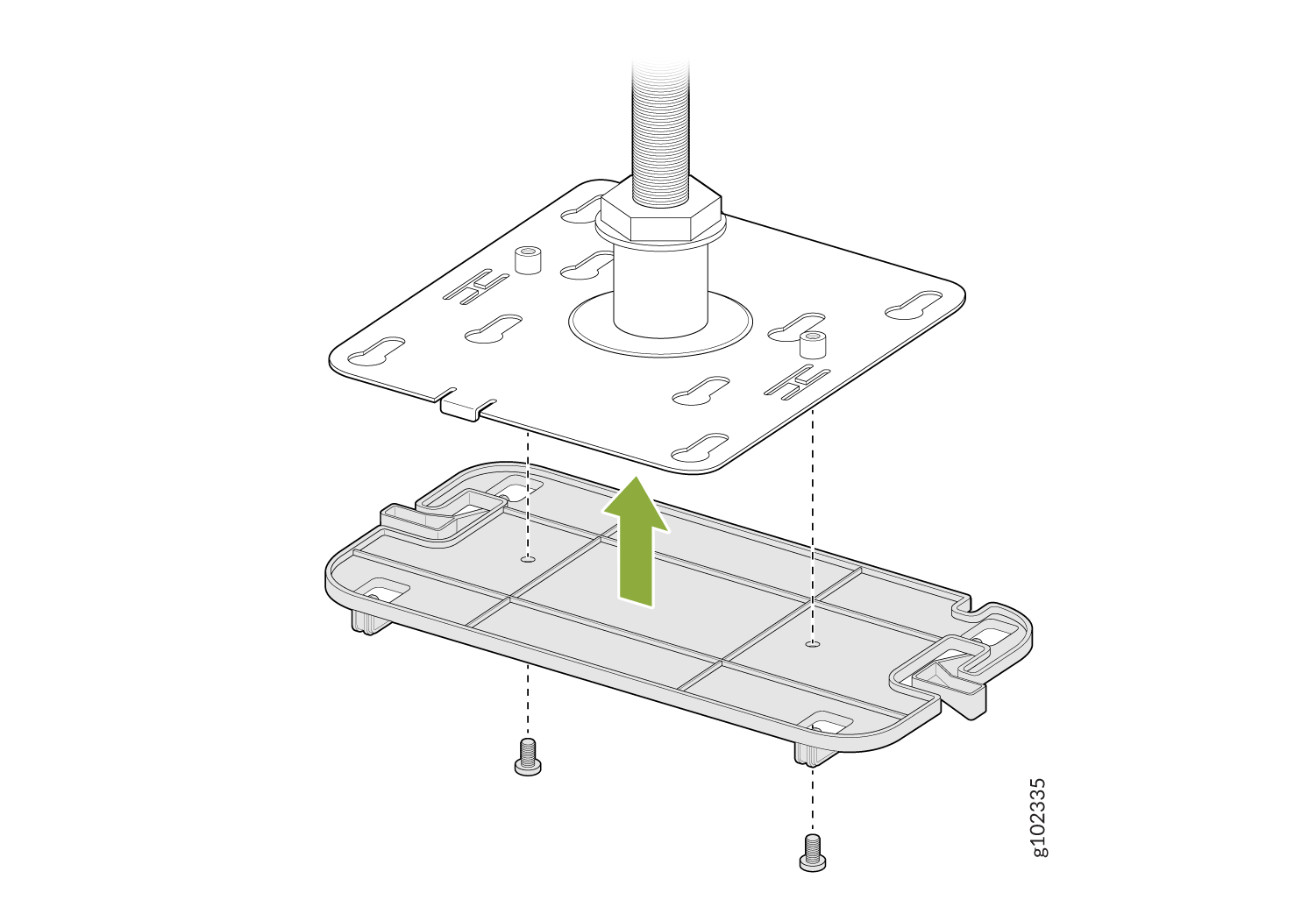 Attach the APBR-SW1 Bracket Adapter to the APBR-M16 Mounting Bracket