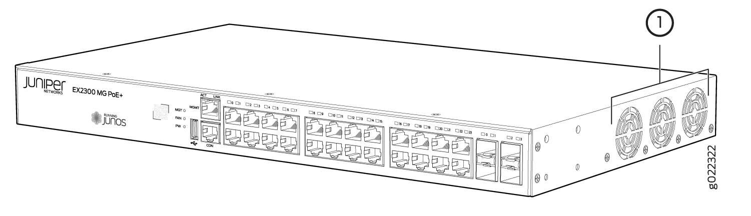 Fans Built-in on the EX2300-24MP Switch Model