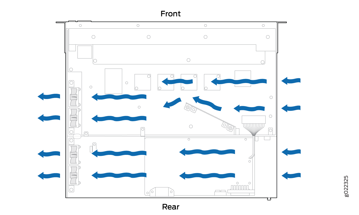 Airflow Direction in the EX2300-48MP Switch Model