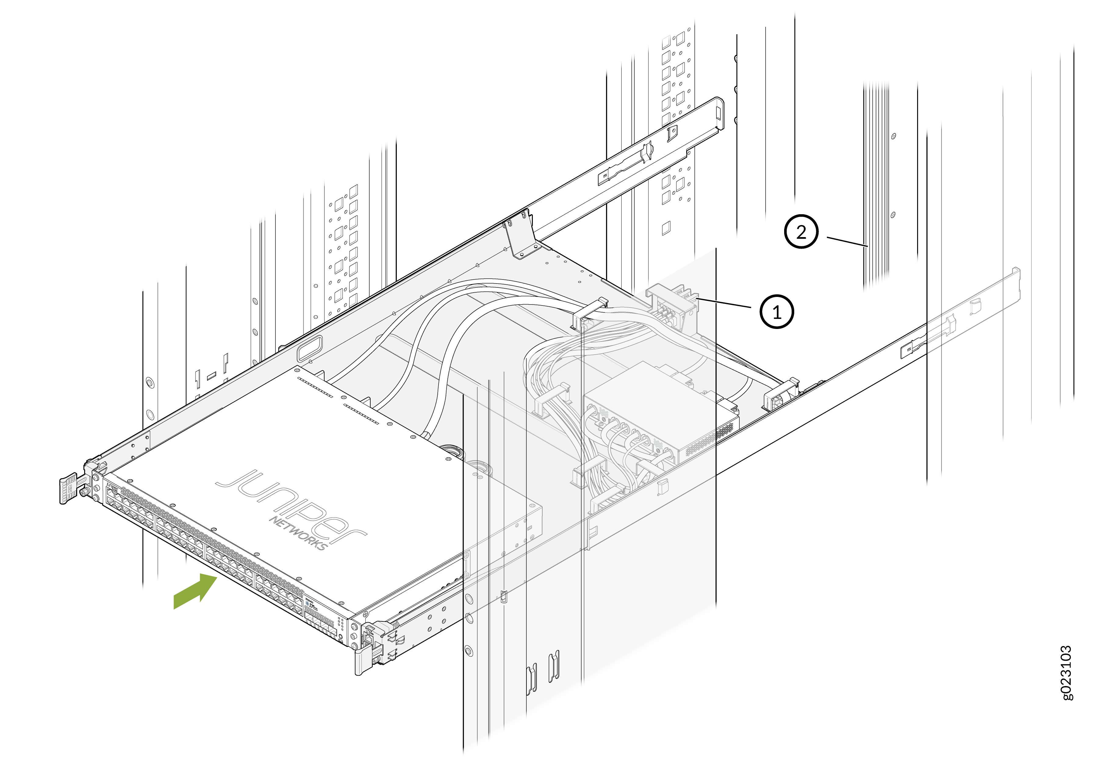 Slide the Switch-Tray Assembly into the Rack
