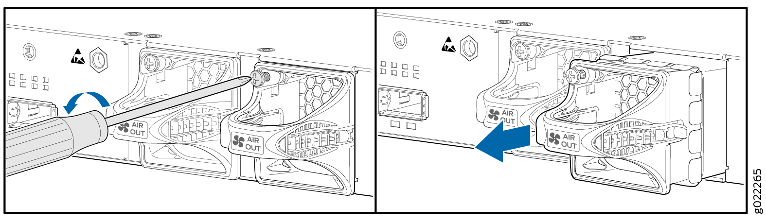 Removing a Fan Module from an EX3400 Switch