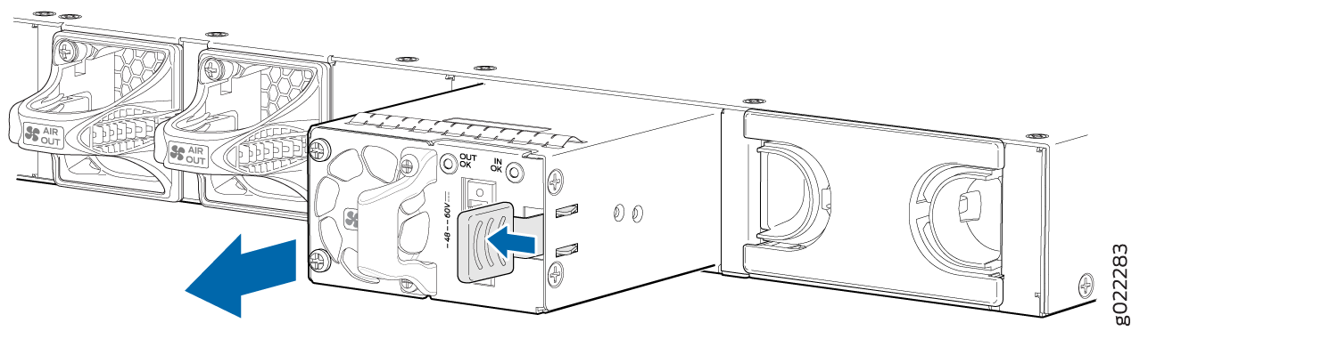 Removing a DC Power Supply from an EX3400 Switch