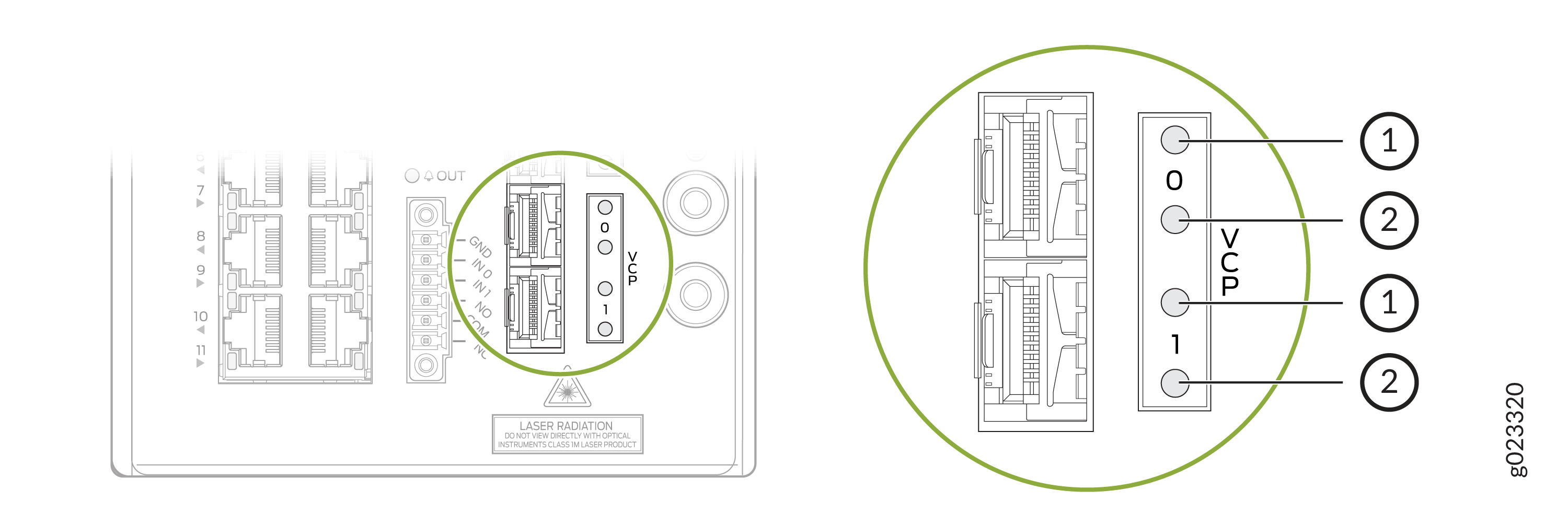 LEDs on the SFP+ Virtual Chassis Ports on EX4100-H-12T Switches