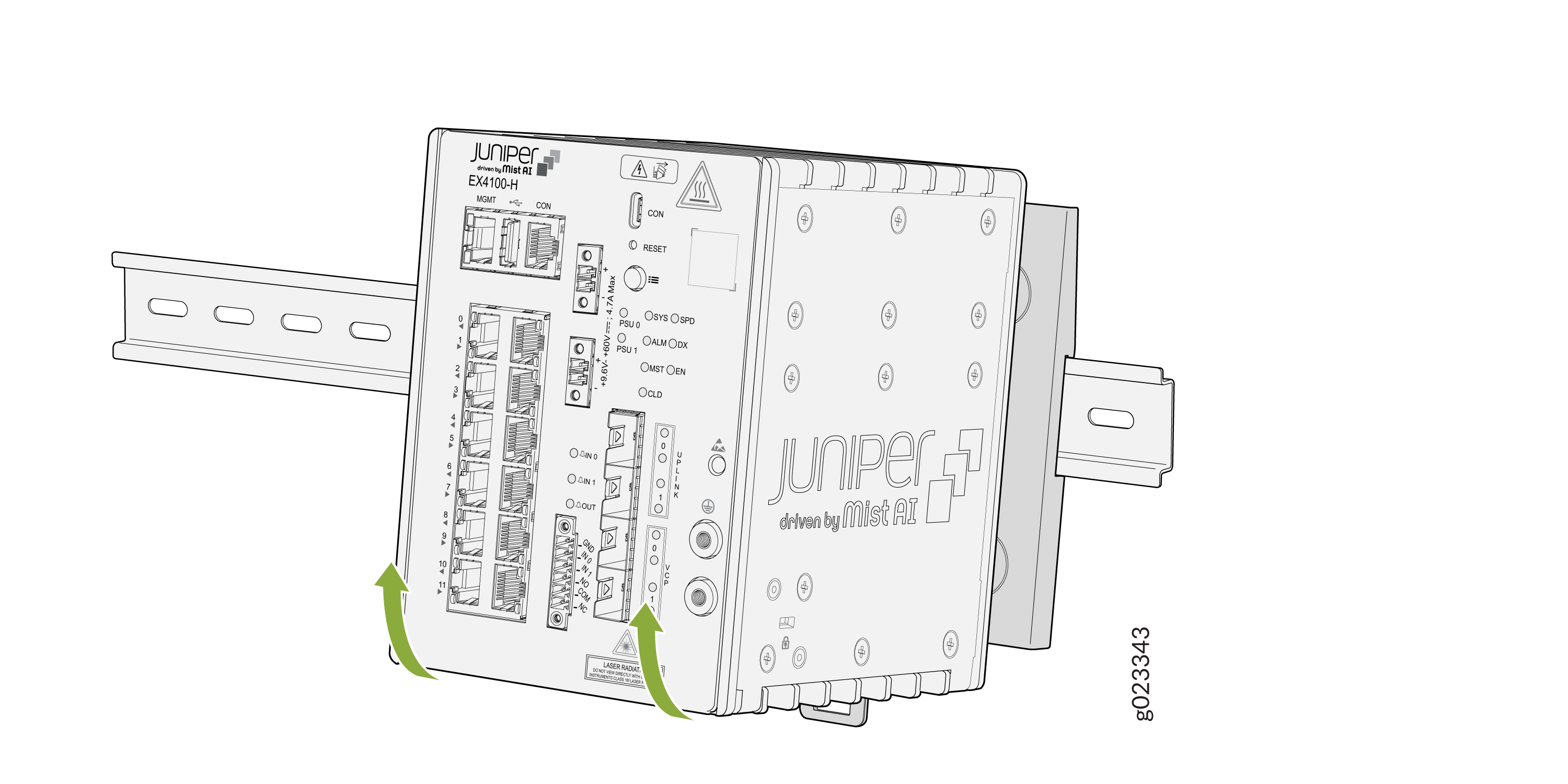 Remove the switch from the DIN rail