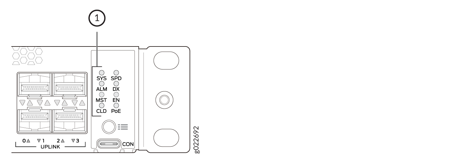 Chassis Status LEDs in EX4100 Switches