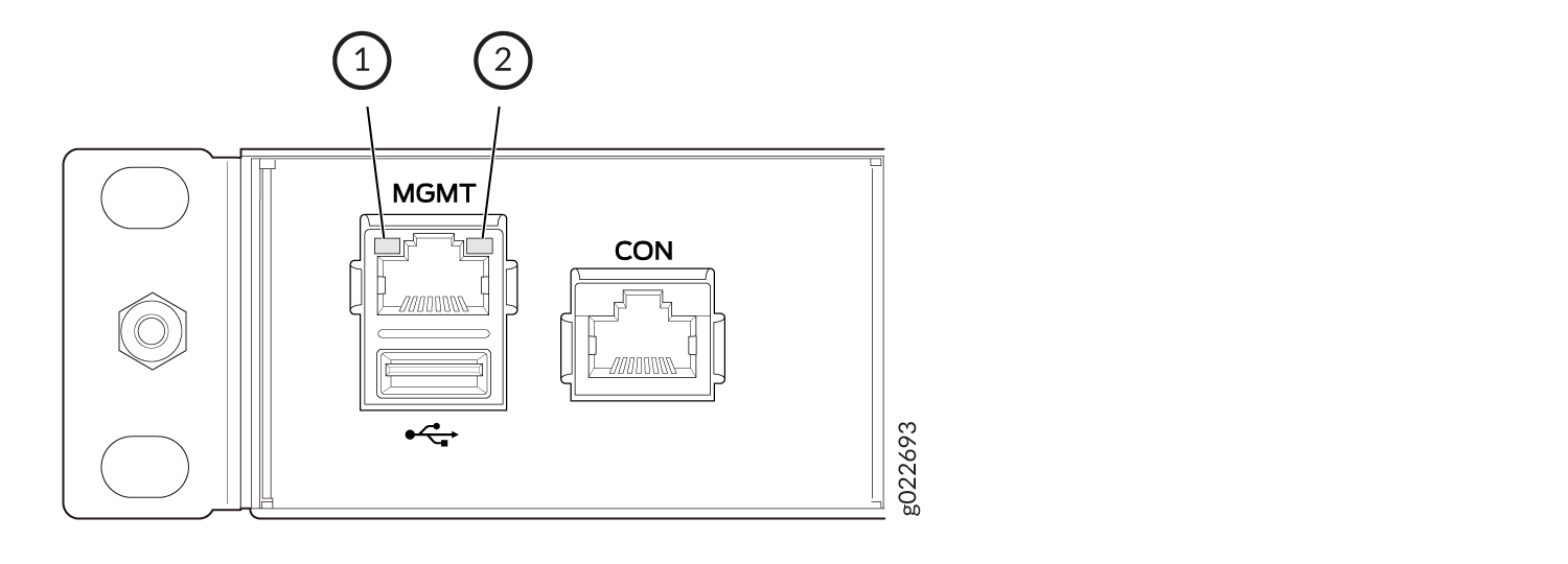 LEDs on the Management Port on EX4100 Switches