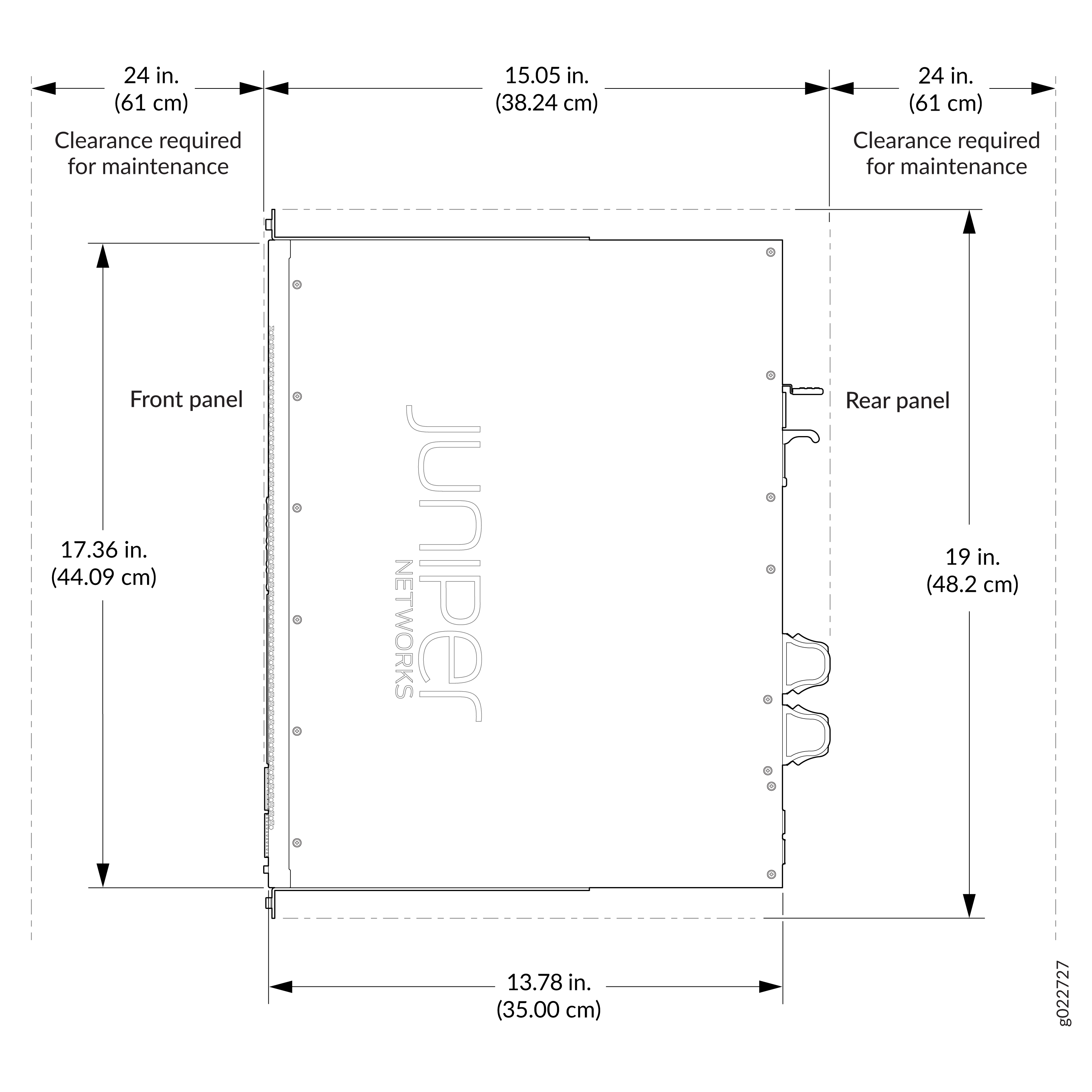 Clearance Requirements for Airflow and Hardware Maintenance for EX4100-24T, EX4100-24P, EX4100-48T, and EX4100-48P Switches