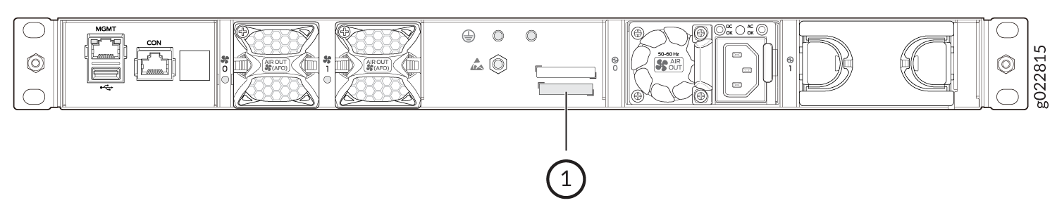 Location of the Serial Number ID Label on EX4100-24MP and EX4100-48MP Switch