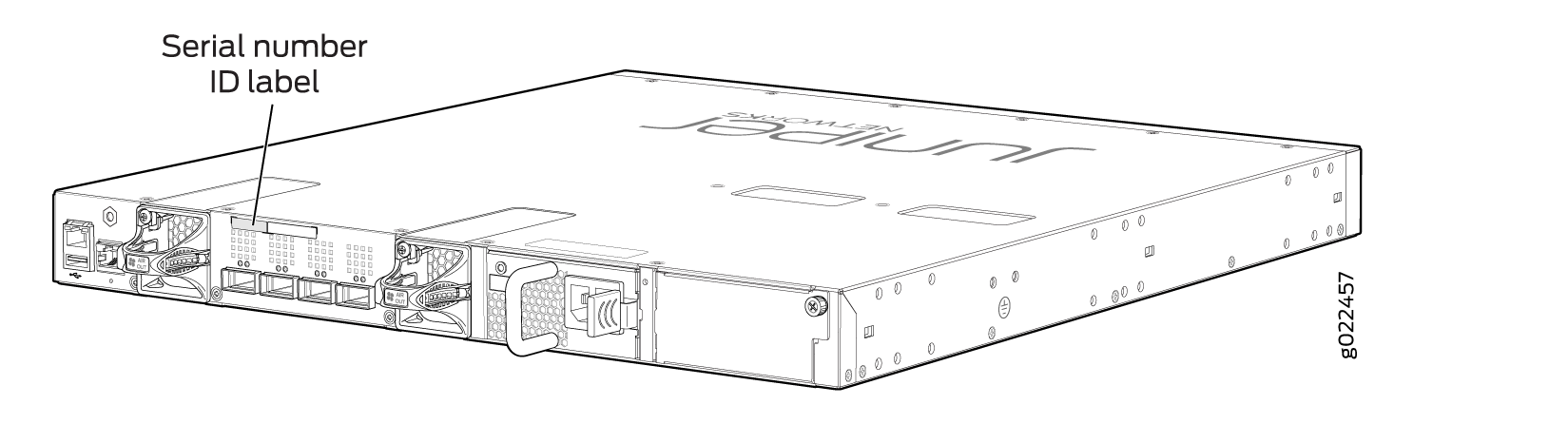 Location of the Serial Number ID Label on EX4300-48MP and EX4300-48MP-S Switches