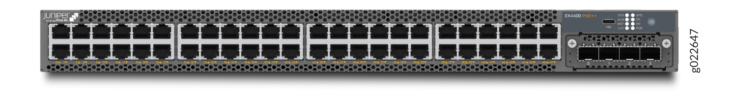 Front View of an EX4400-48P Switch