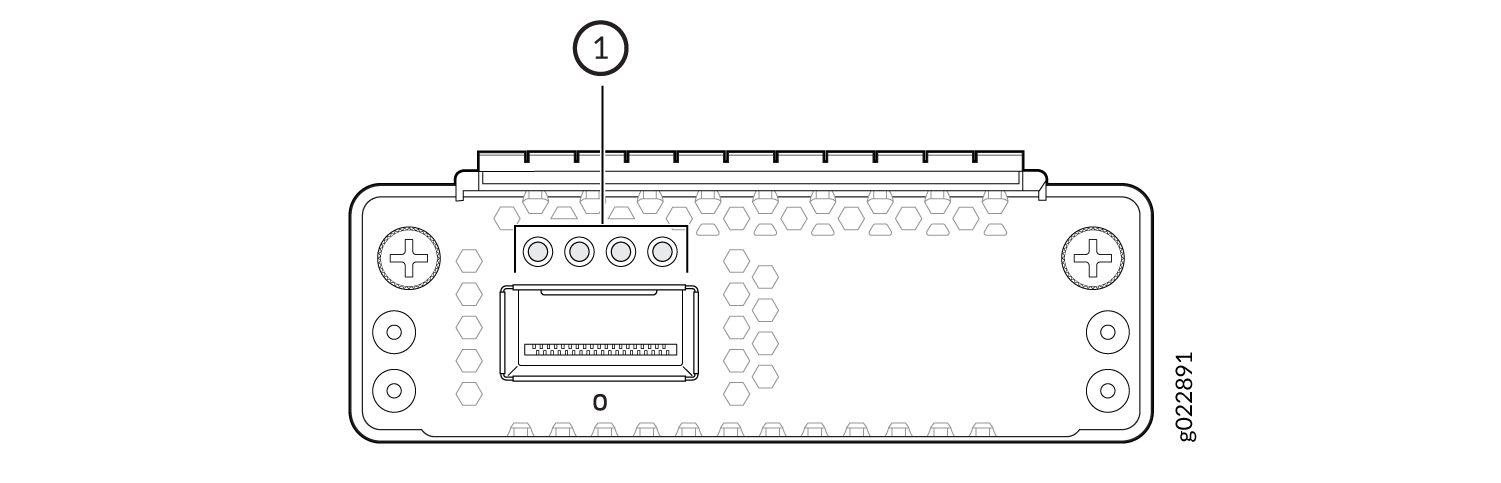 LEDs on the 1x100GbE QSFP28 Extension Module Port