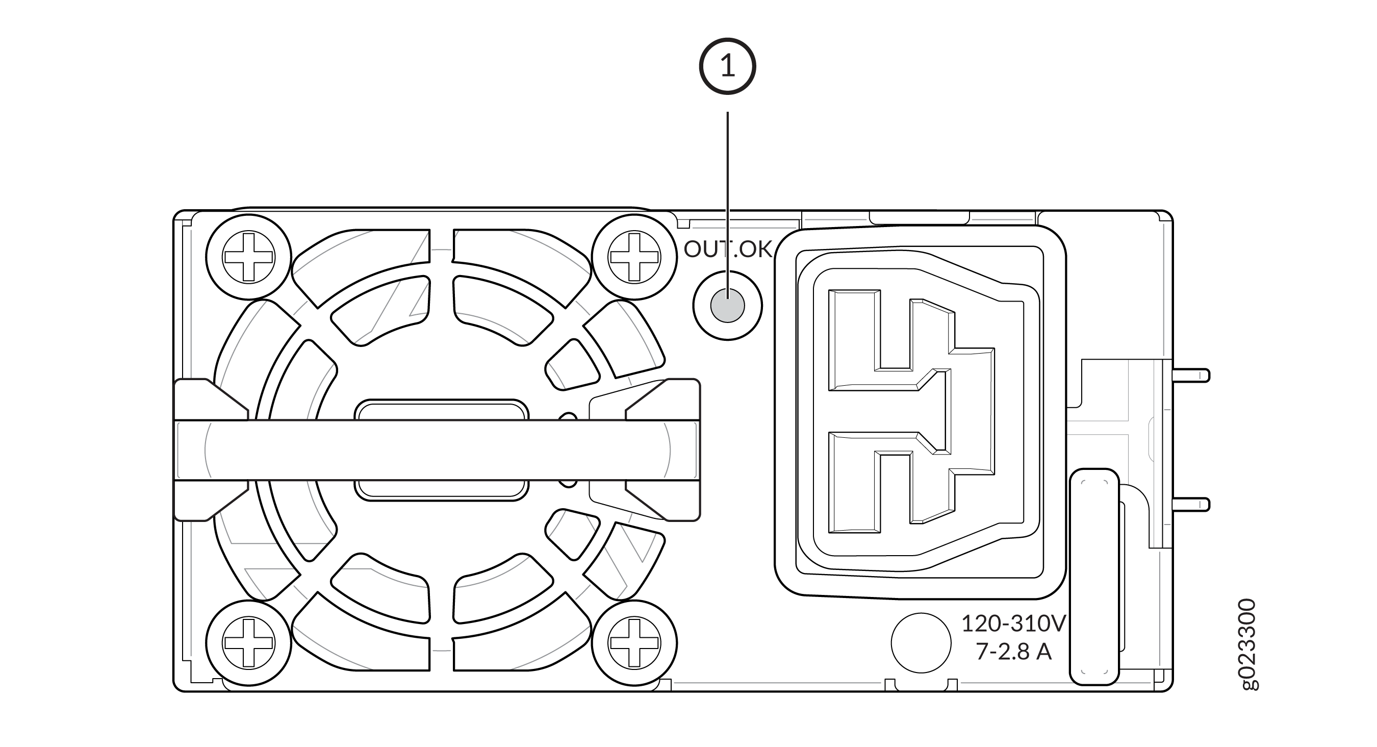 LED on the 550-W VDC Power Supply