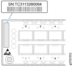 Location of the Serial Number ID Label on an EX4600 Switch