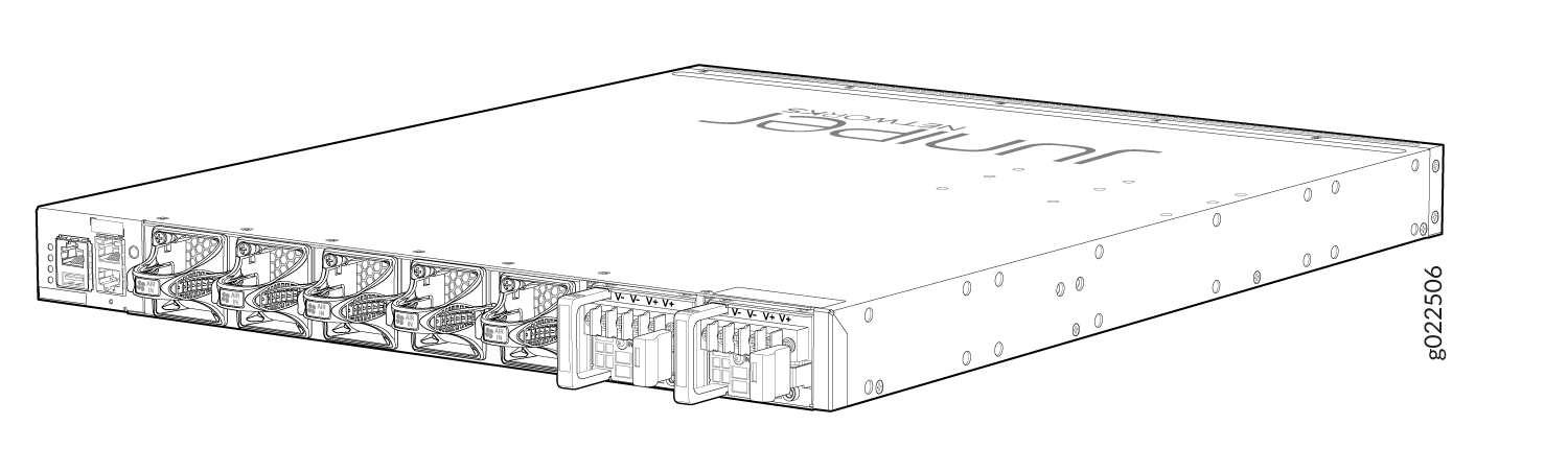 Rear Panel of a DC-Powered EX4650 Switch