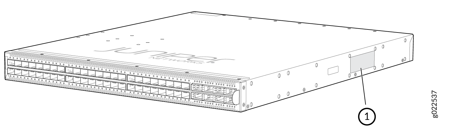 Location of the Serial Number ID Label on EX4650 Switches