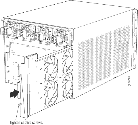 Installing a Fan Tray in an EX9208 Switch