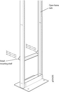 Installing the Mounting Shelf for an Open-Frame Rack