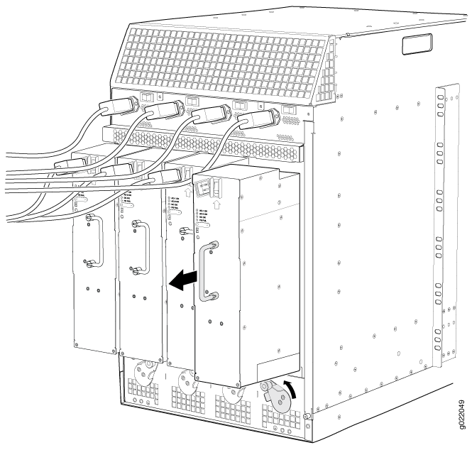 Removing an AC Power Supply from an EX9214 Switch