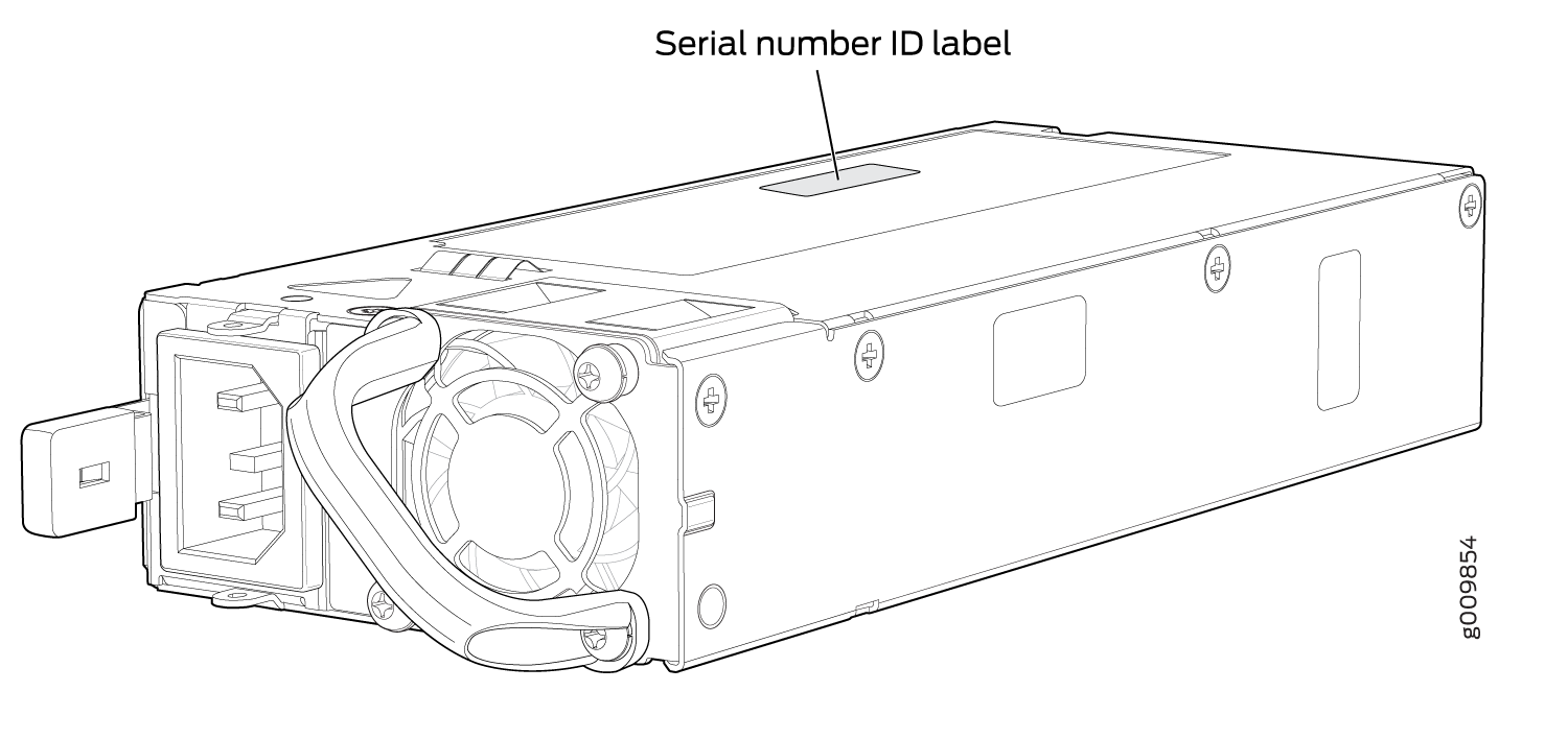Location of the Serial Number ID Label on an AC Power Supply