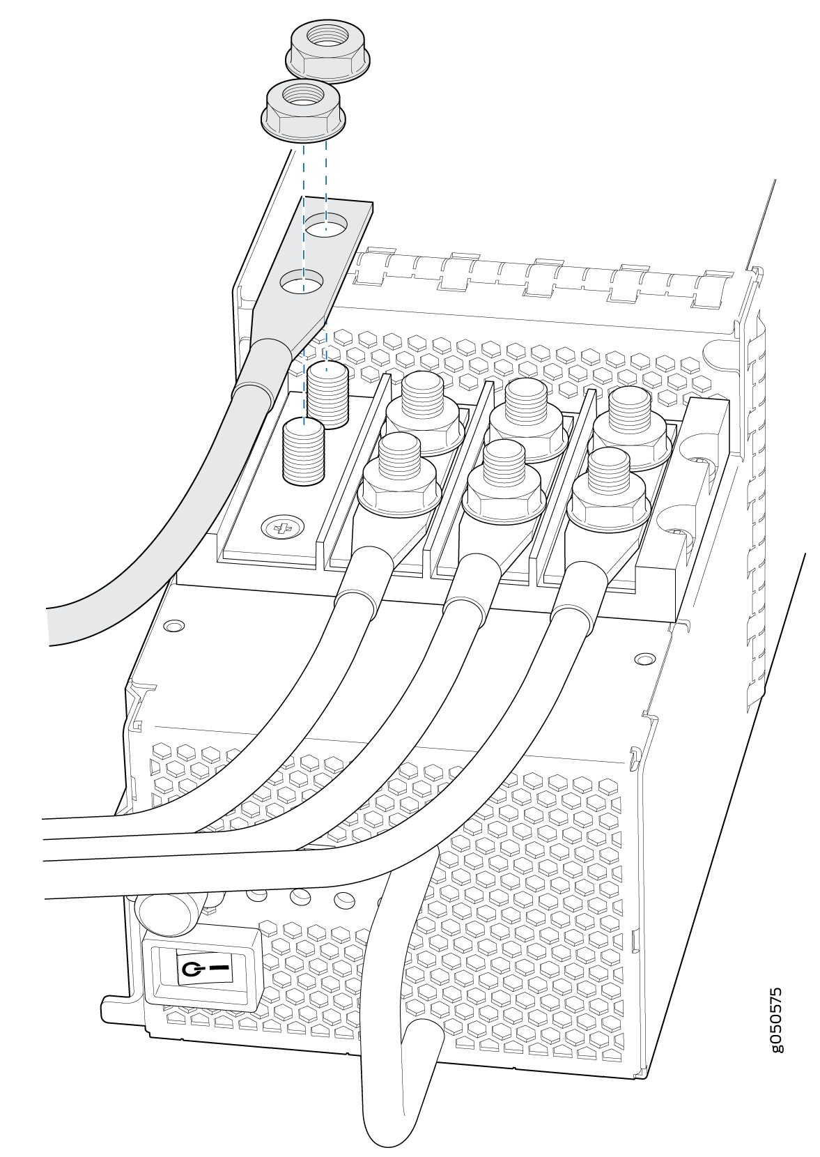 Connecting DC Power Supply Cables to an MX10016