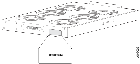 MX2008 Fan Tray Serial Number Label