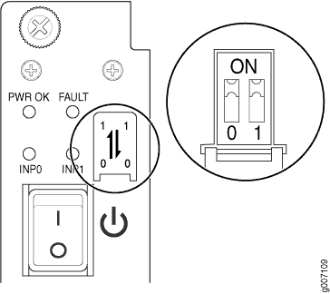 Selecting the Input Feed on the AC Power Supply Module