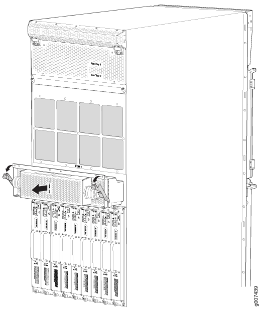 Removing a Three-Phase Delta AC Power Distribution Module (MX2010 Router)