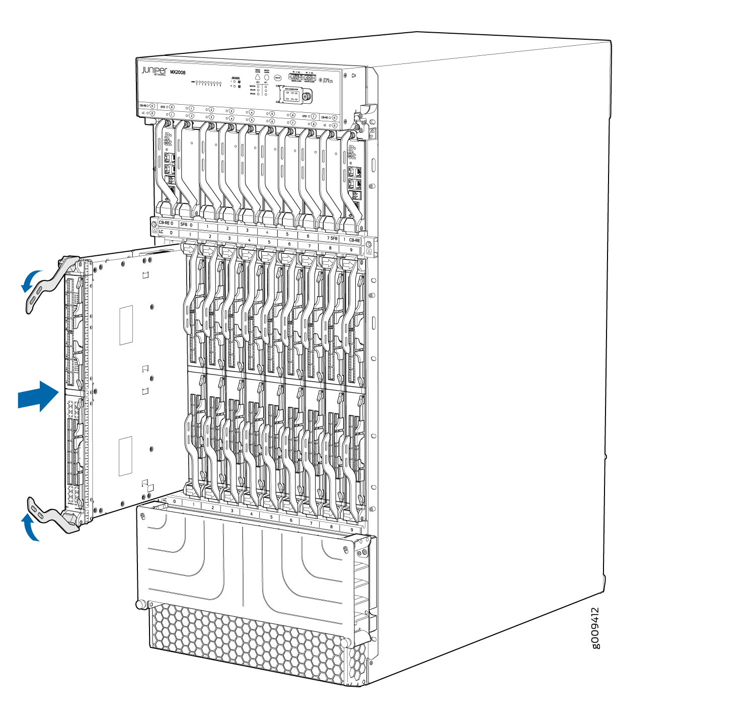 MPC Installed in the MX2008 Router