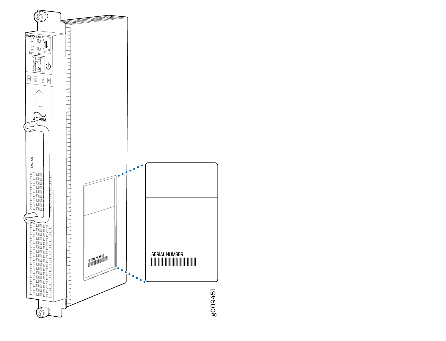 AC Power Supply Module Serial Number Label