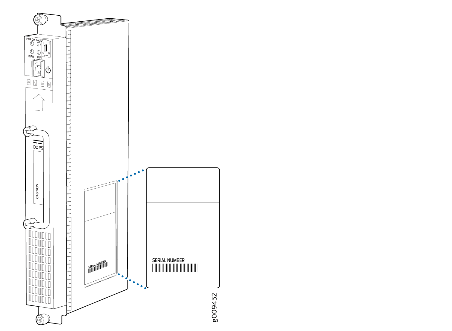 DC Power Supply Module (-48 V) Serial Number Label