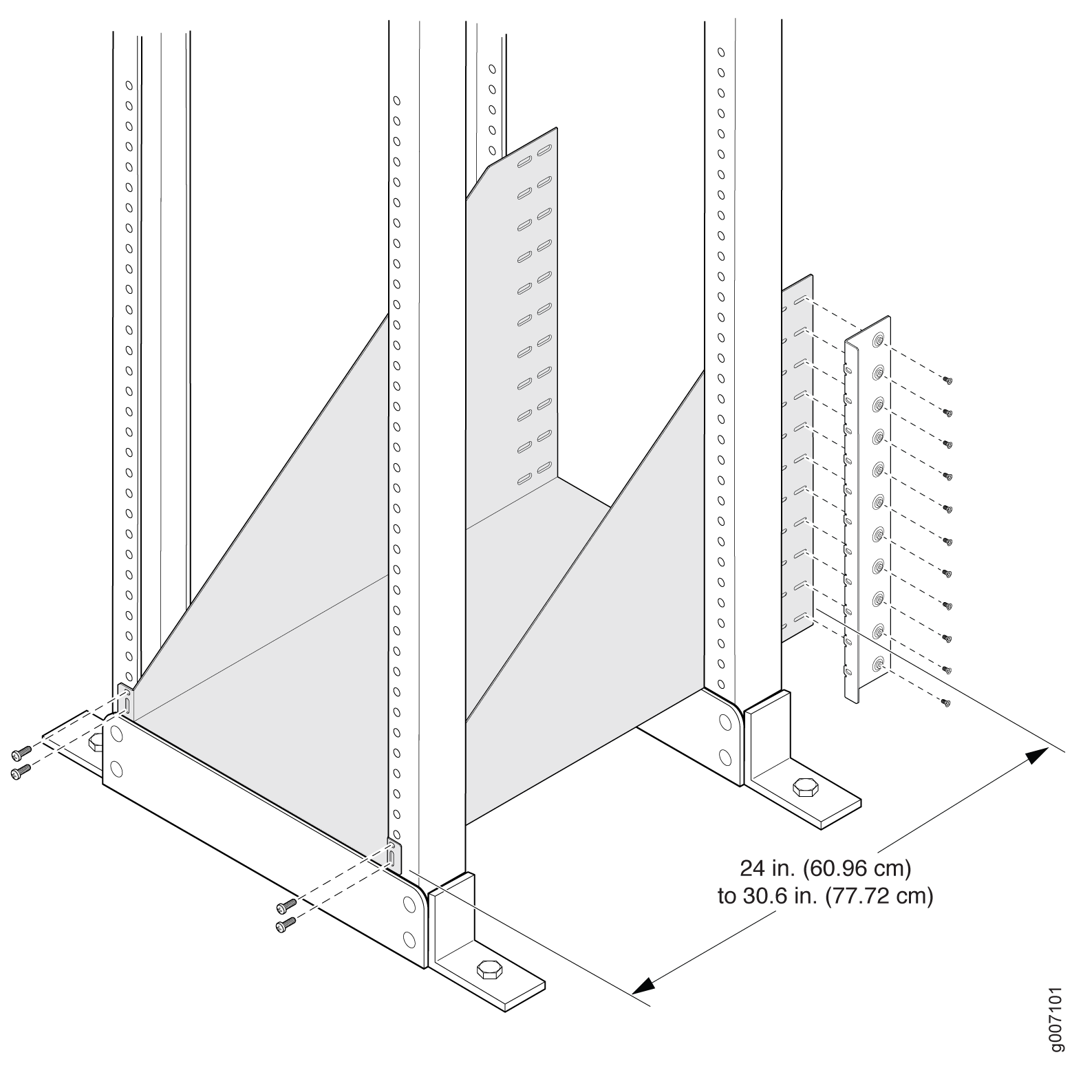 Installing the Mounting Hardware for a Four-Post Rack or Cabinet