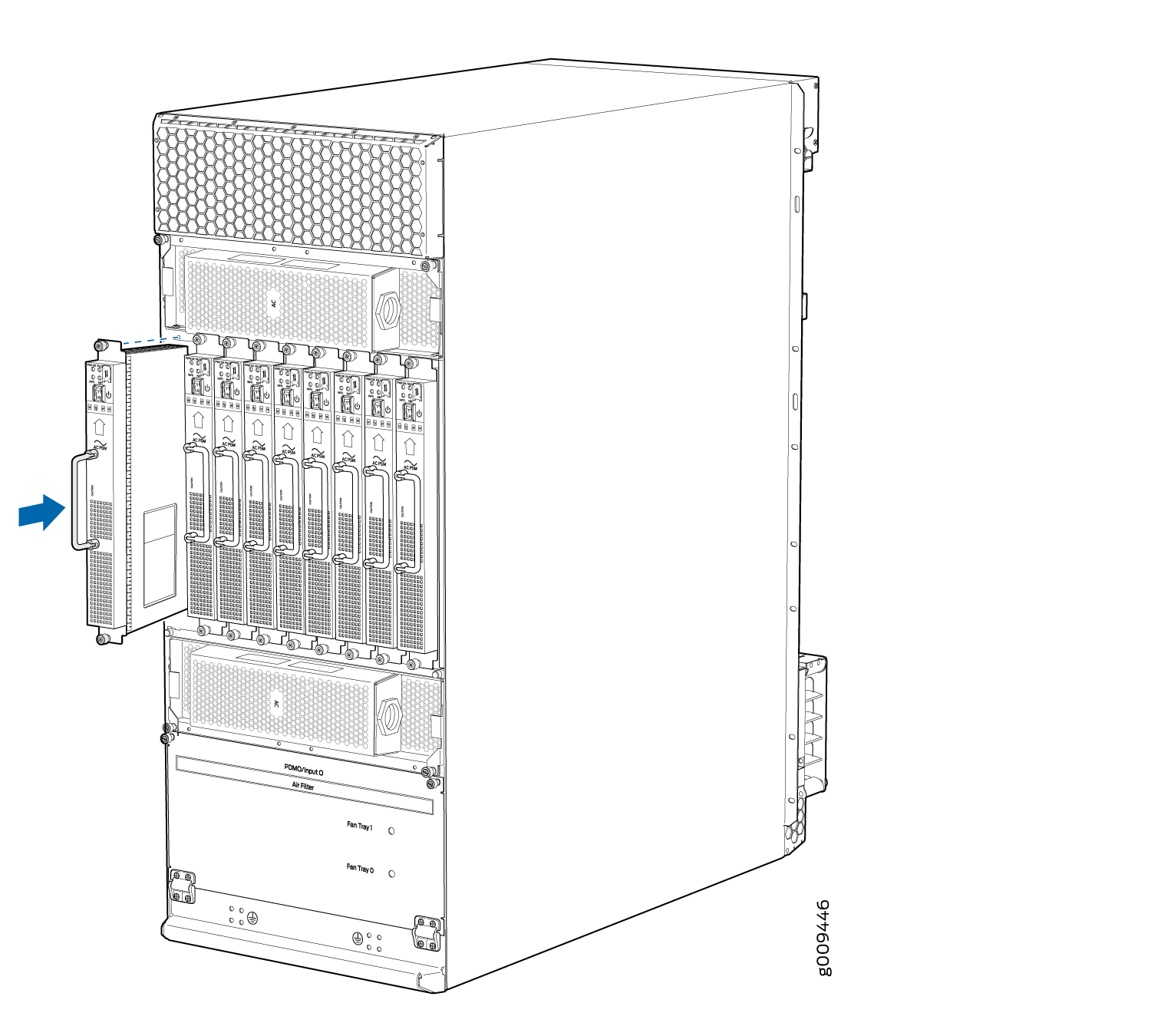 Installing an MX2008 Router AC Power Supply Module