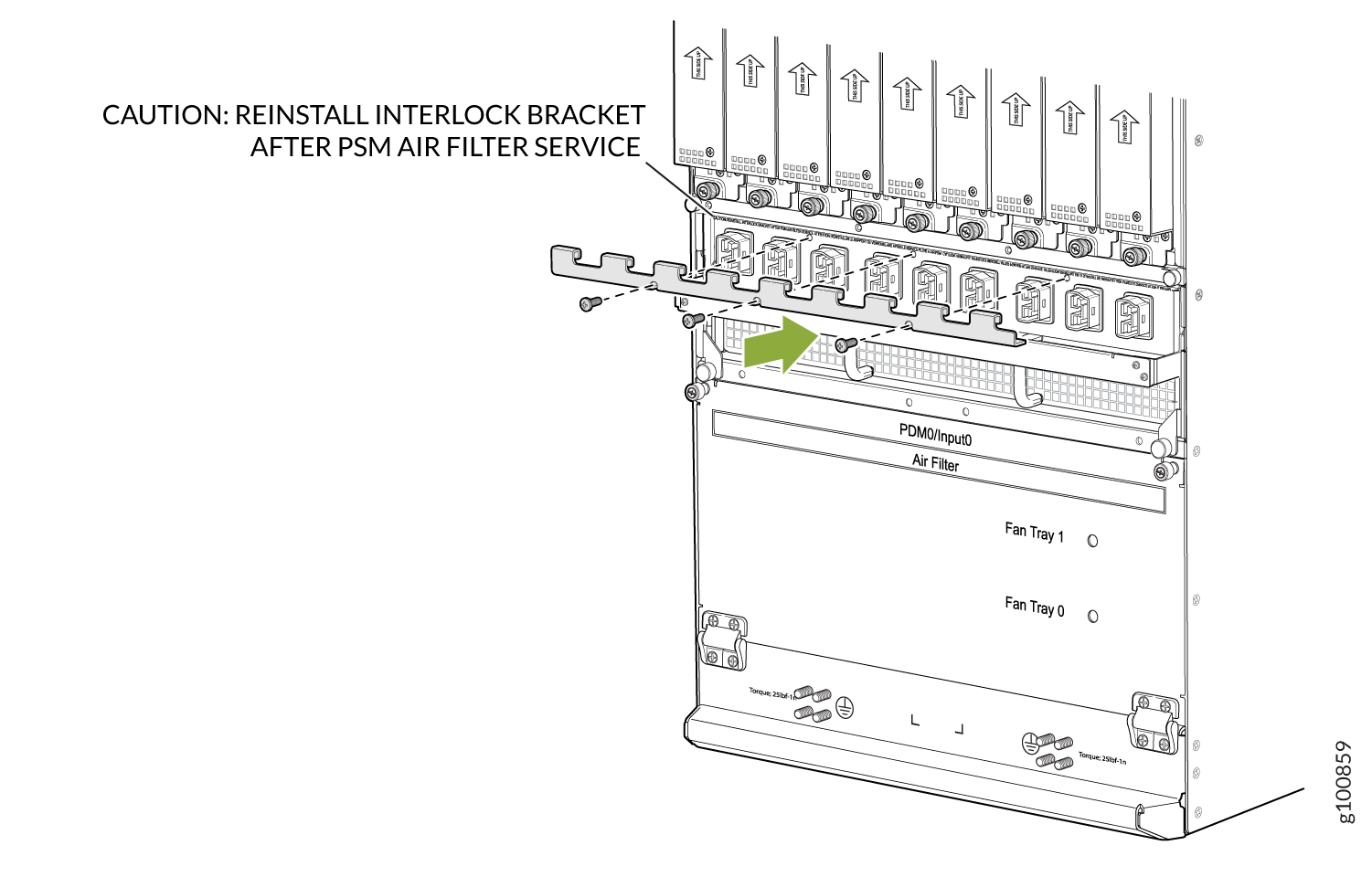 Installing the Mechanical Interlock Bracket (with Universal HVAC/HVDC PSM Installed)