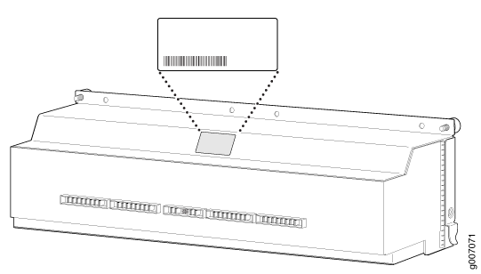 DC Power Distribution Module Serial Number Label