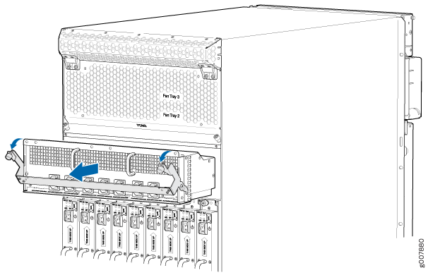 Removing an AC PDM from the MX2000 Router Chassis