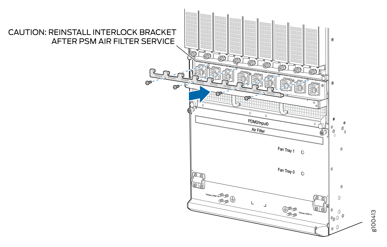Installing the Mechanical Interlock Bracket (with 240 V China PSM Installed)